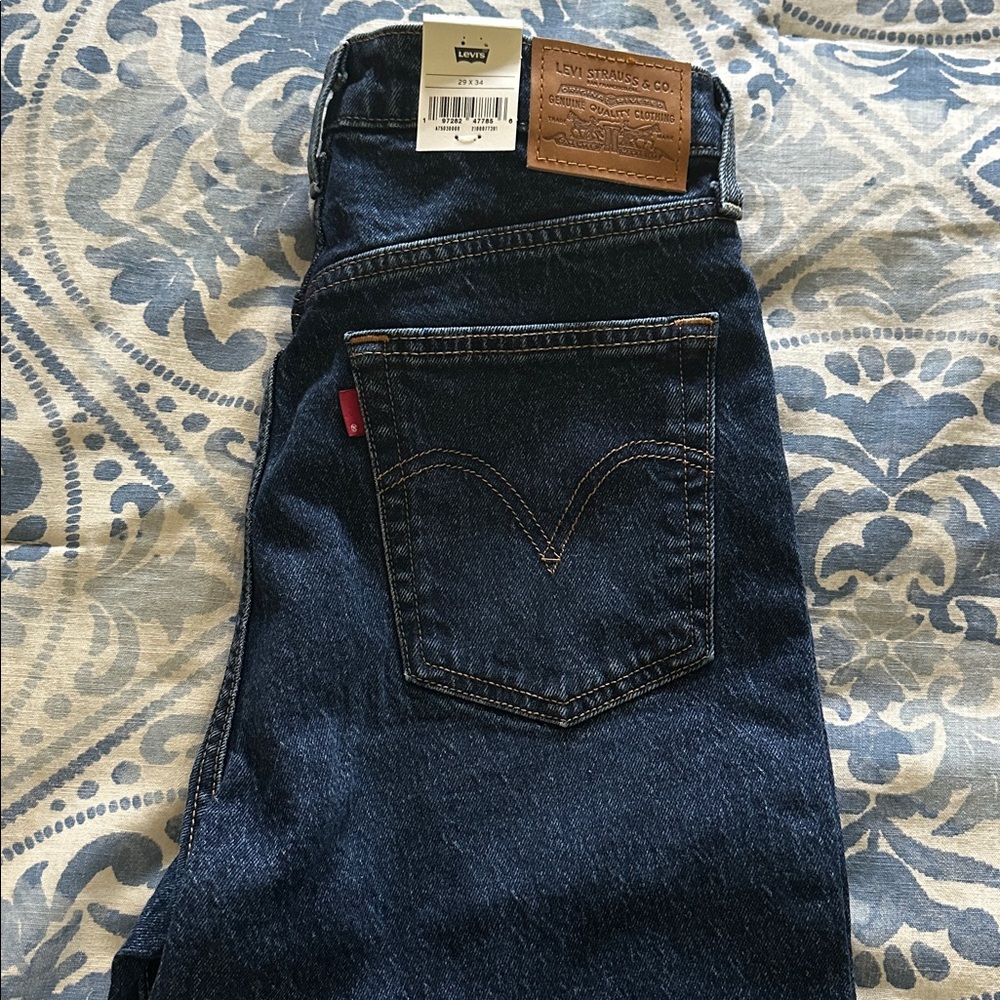 Levi's Indigo Denim Jeans with Leather Patch
